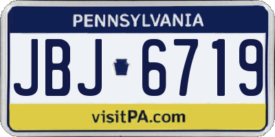 PA license plate JBJ6719