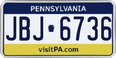 PA license plate JBJ6736