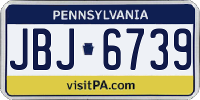 PA license plate JBJ6739