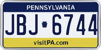 PA license plate JBJ6744