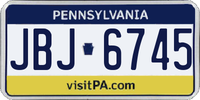 PA license plate JBJ6745