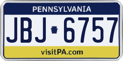 PA license plate JBJ6757