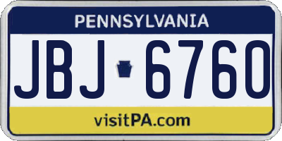 PA license plate JBJ6760