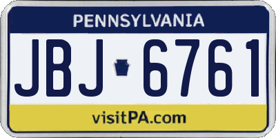 PA license plate JBJ6761