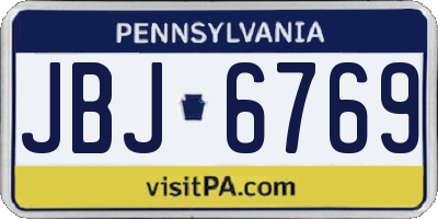 PA license plate JBJ6769