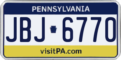 PA license plate JBJ6770