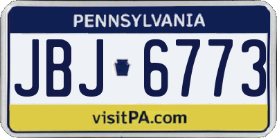 PA license plate JBJ6773