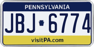 PA license plate JBJ6774