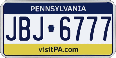 PA license plate JBJ6777