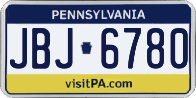 PA license plate JBJ6780