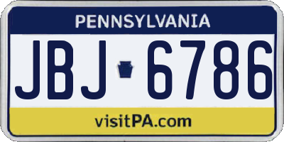 PA license plate JBJ6786