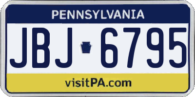 PA license plate JBJ6795