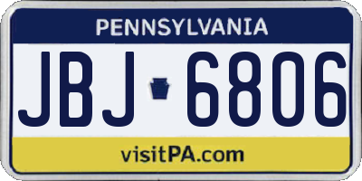 PA license plate JBJ6806