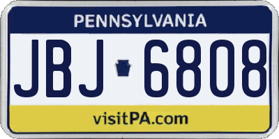 PA license plate JBJ6808