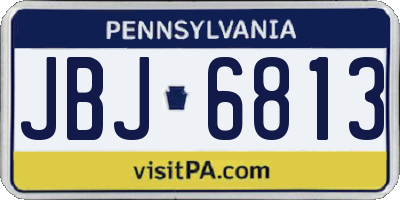 PA license plate JBJ6813