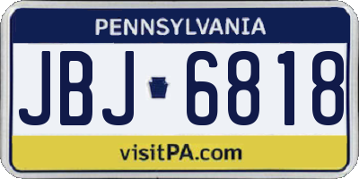 PA license plate JBJ6818