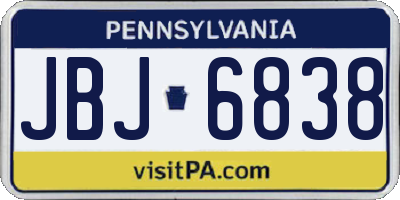PA license plate JBJ6838