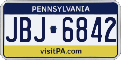 PA license plate JBJ6842