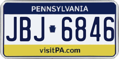 PA license plate JBJ6846