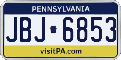 PA license plate JBJ6853