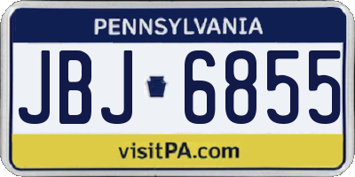 PA license plate JBJ6855