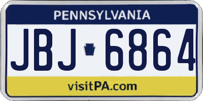 PA license plate JBJ6864