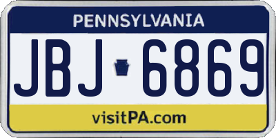 PA license plate JBJ6869
