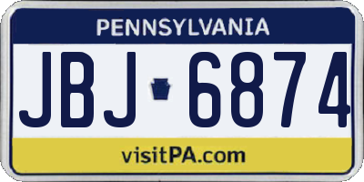 PA license plate JBJ6874