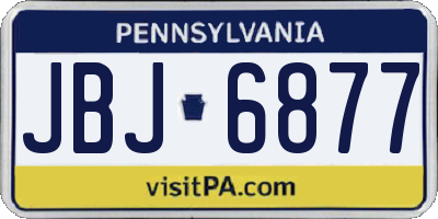 PA license plate JBJ6877