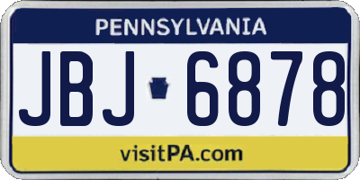 PA license plate JBJ6878