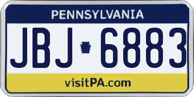 PA license plate JBJ6883