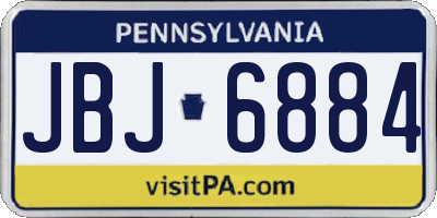 PA license plate JBJ6884