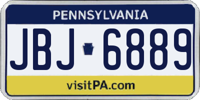 PA license plate JBJ6889