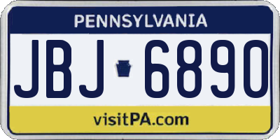 PA license plate JBJ6890