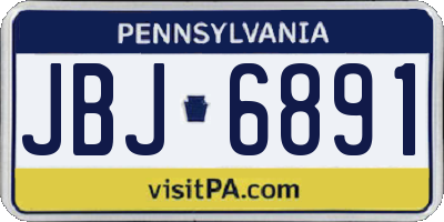 PA license plate JBJ6891