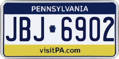 PA license plate JBJ6902