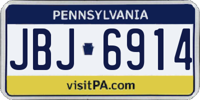PA license plate JBJ6914