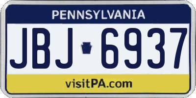 PA license plate JBJ6937