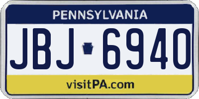 PA license plate JBJ6940