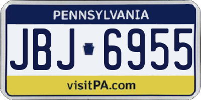 PA license plate JBJ6955