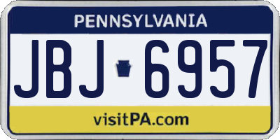 PA license plate JBJ6957