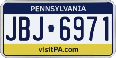 PA license plate JBJ6971