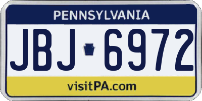 PA license plate JBJ6972