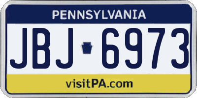 PA license plate JBJ6973