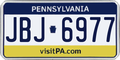 PA license plate JBJ6977