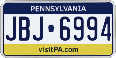 PA license plate JBJ6994