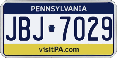 PA license plate JBJ7029