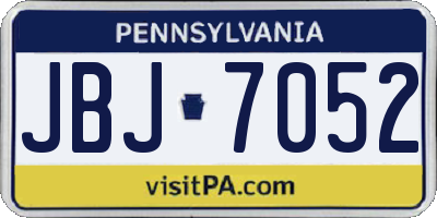PA license plate JBJ7052