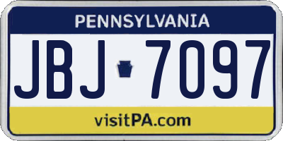 PA license plate JBJ7097