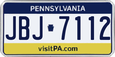 PA license plate JBJ7112